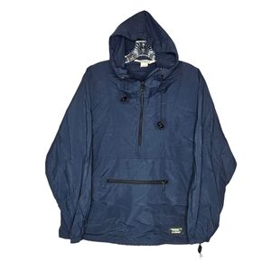 Vintage LL Bean Anorak Pullover Hooded Blue Jacket‎ Rain Coat Windbreaker SMALL